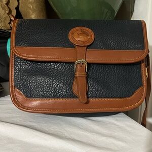 Dooney & Bourke Black and Brown Messenger Bag